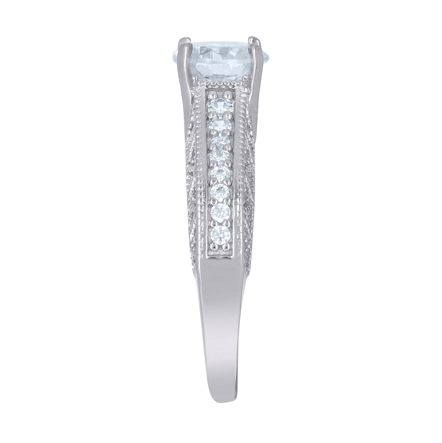 Sterling Silver Women's Cubic Zirconia Fashion Bridal Anniversary Engagement Wedding Ring