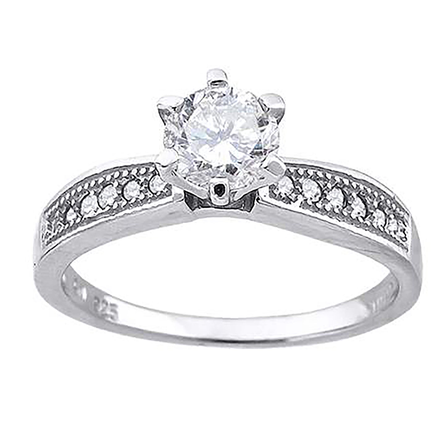 Sterling Silver Womens Cubic Zirconia Fashion Migraine Bridal Anniversary Engagement Wedding Ring