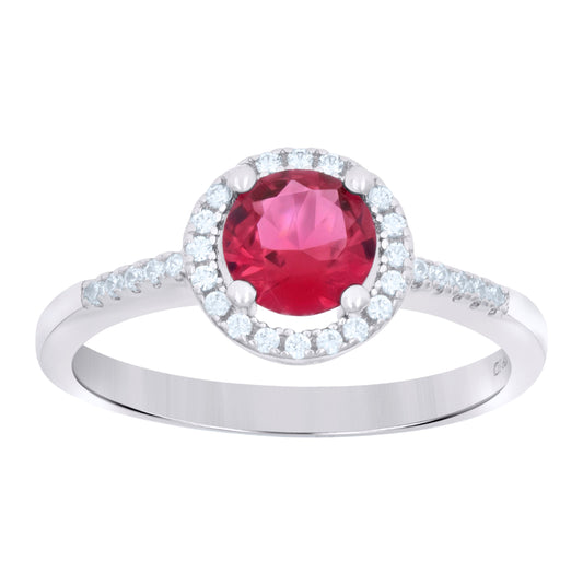 Sterling Silver Womens Red Cubic Zirconia Fashion Bridal Anniversary Wedding Engagement Band Ring