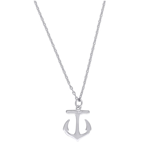 Sterling Silver Unisex Anchor Sea Shore Charm Pendant