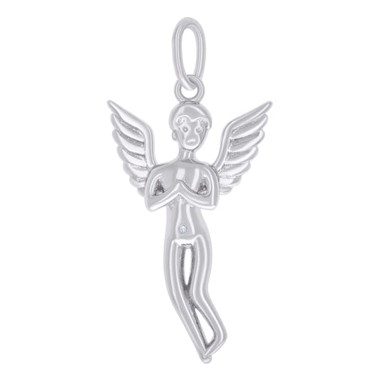 Sterling Silver Mens Religious Praying Angel Charm Pendant