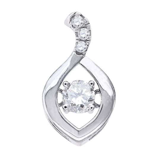 Sterling Silver Womens Cubic Zirconia Fashion Charm Pendant