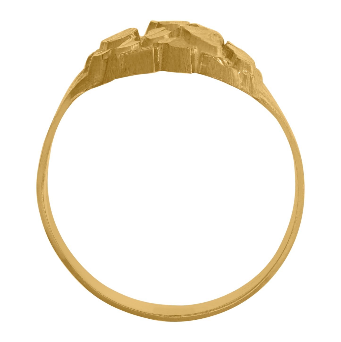 10K Yellow Gold Mens Nugget Fashion Rings