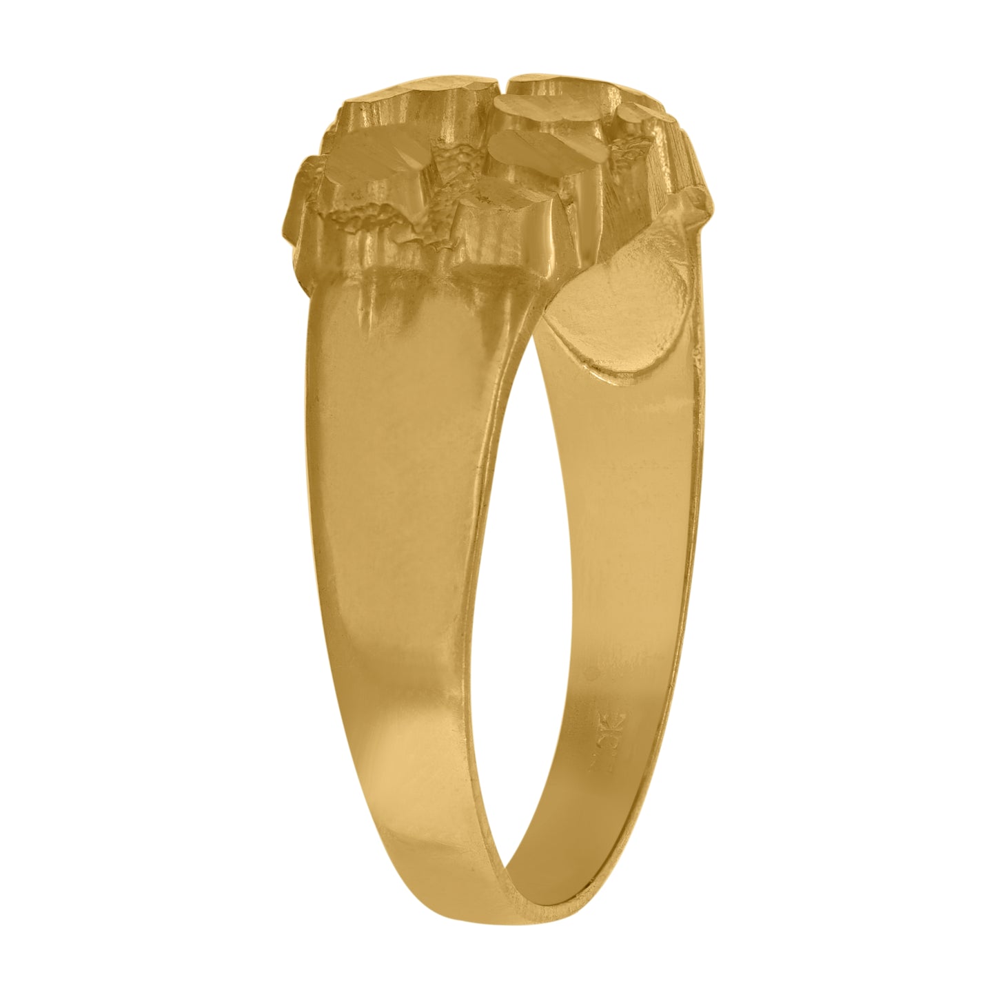 10K Yellow Gold Mens Nugget Fashion Rings