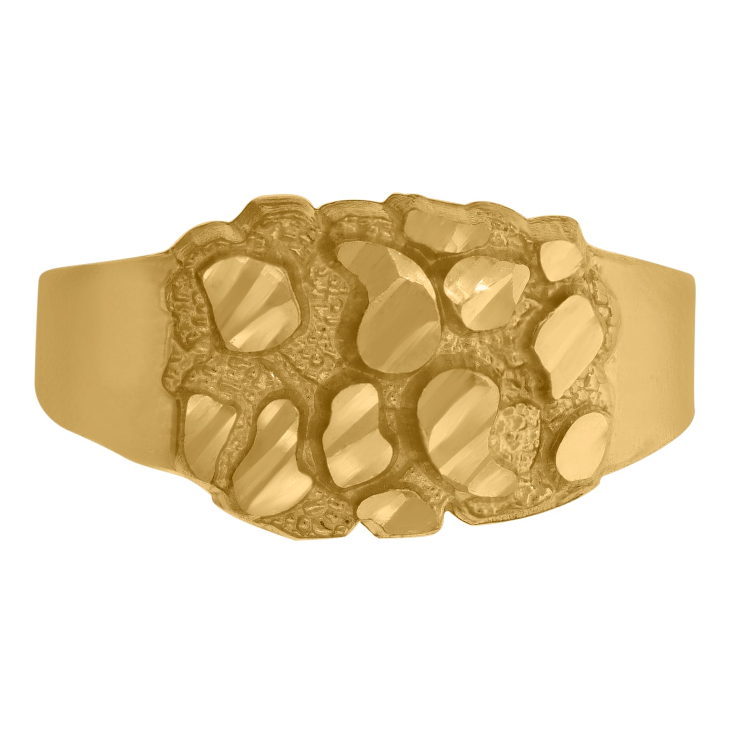 10K Yellow Gold Mens Nugget Fashion Rings