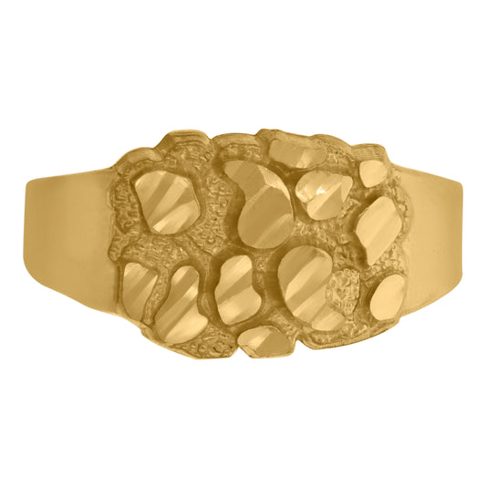 10K Yellow Gold Mens Nugget Fashion Rings