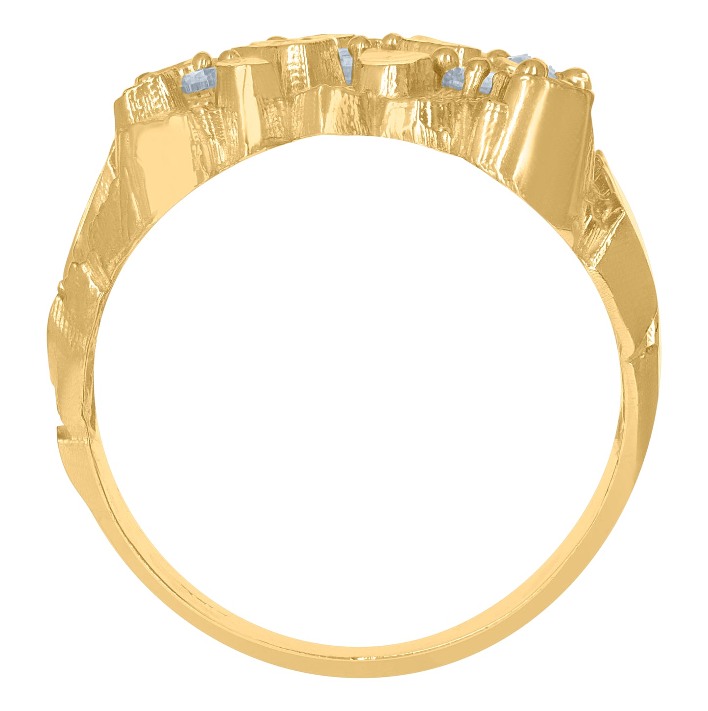 10K Yellow Gold Mens Nugget Fashion Rings