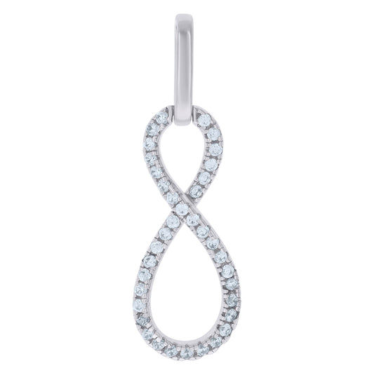 Sterling Silver Womens Cubic-Zirconia Infinity Charm Pendant