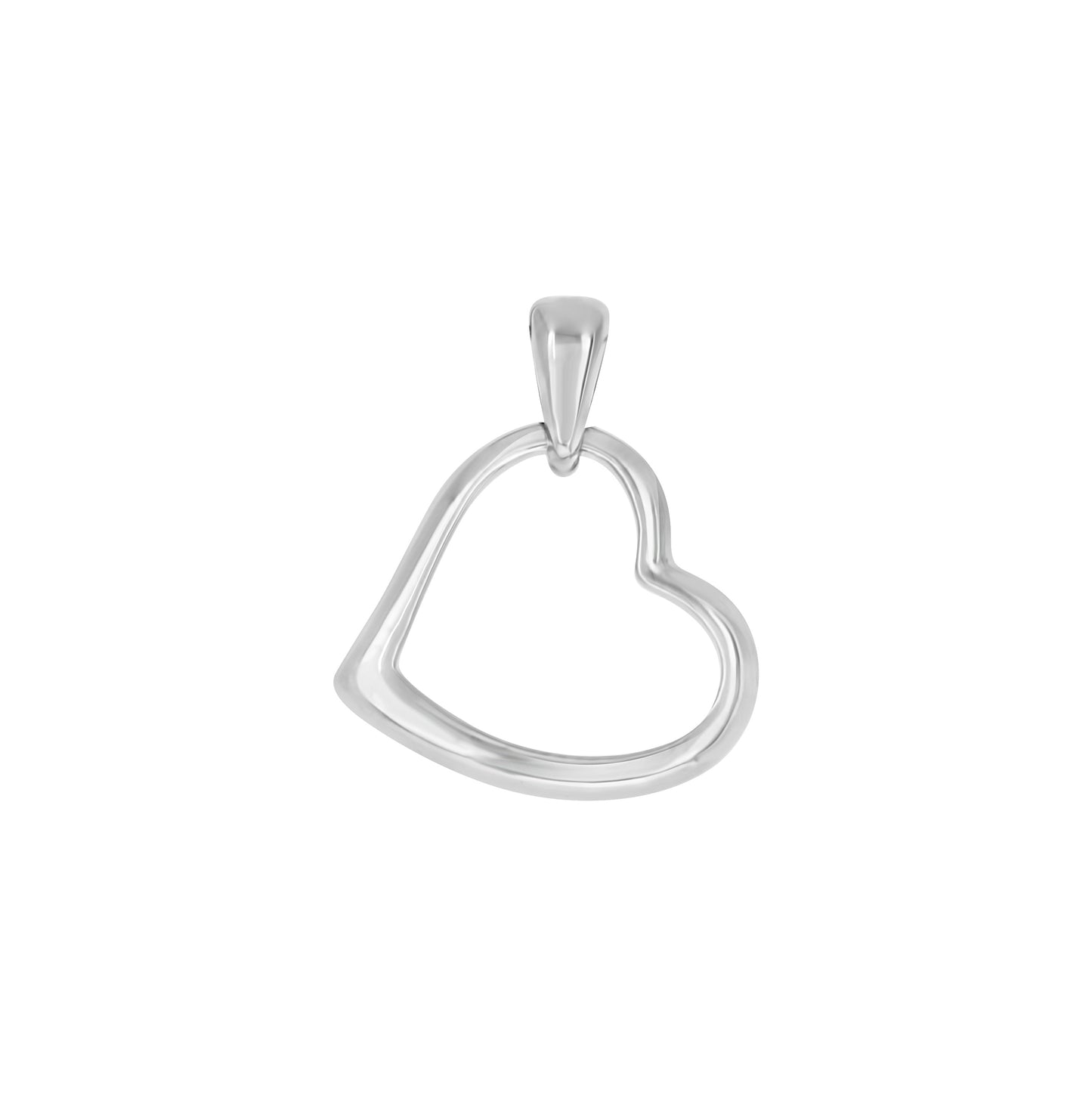 Sterling Silver Womens Heart Charm Pendant