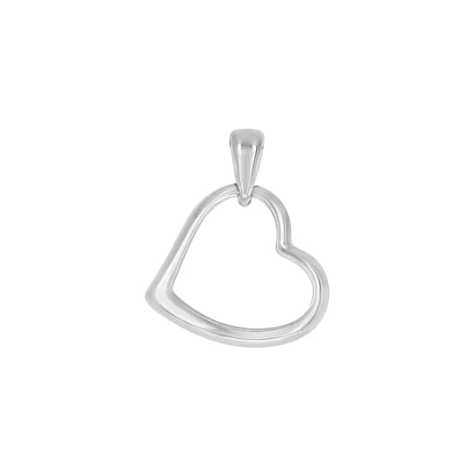 Sterling Silver Womens Heart Charm Pendant