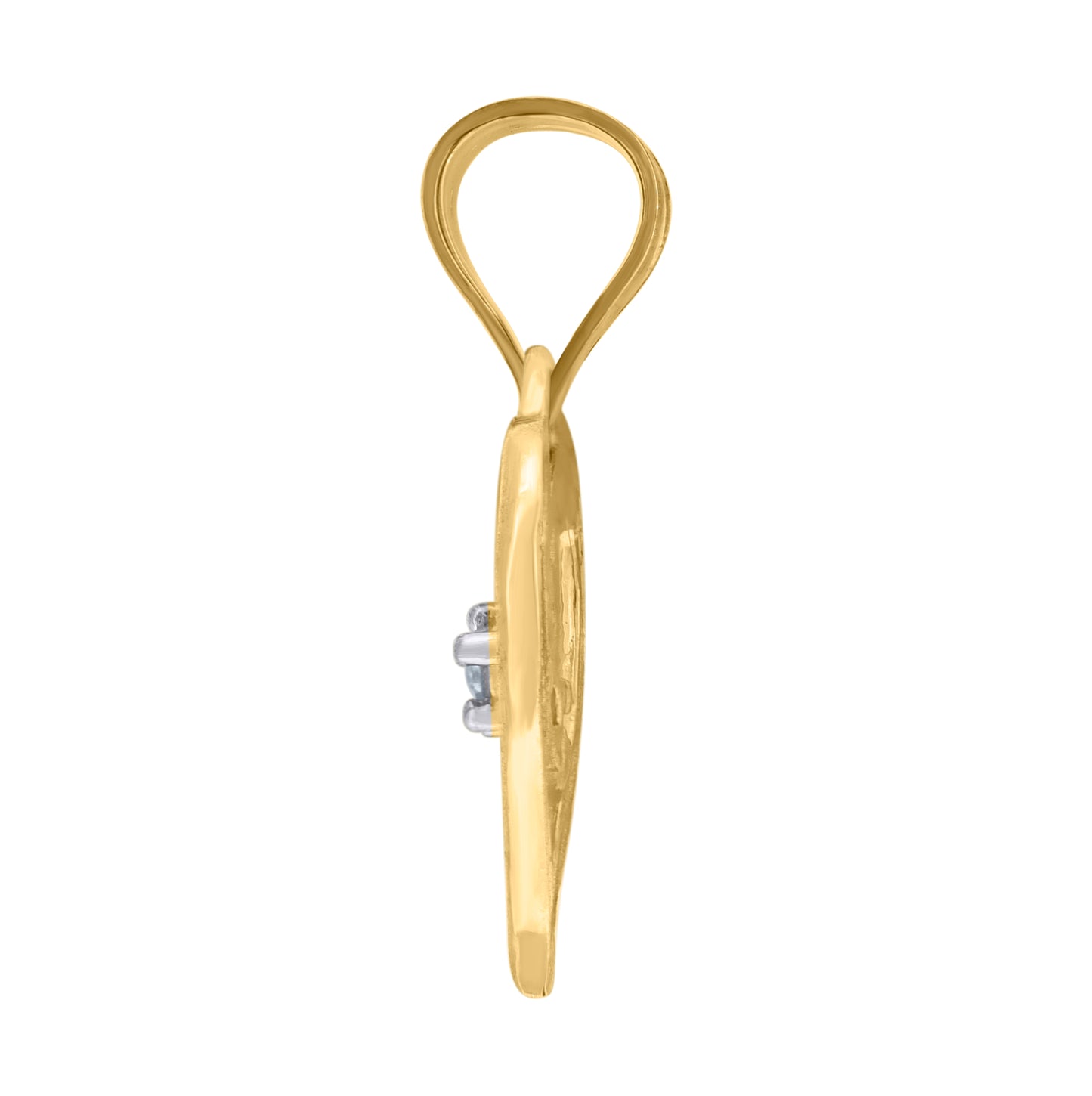 10K Yellow Gold Cubic-Zirconia Womens Heart Charm Pendant