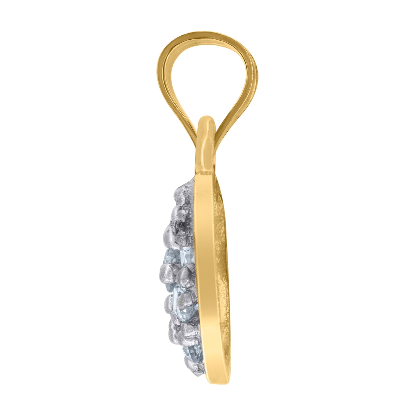 10K Two-Tone Gold Womens Cubic Zirconia Cubic-Zirconia Heart Charm Pendant