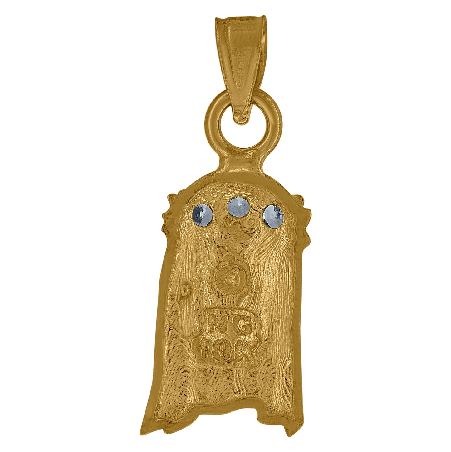 10K Gold Two-Tone Cubic-Zirconia Unisex Jesus Religious Charm Pendant