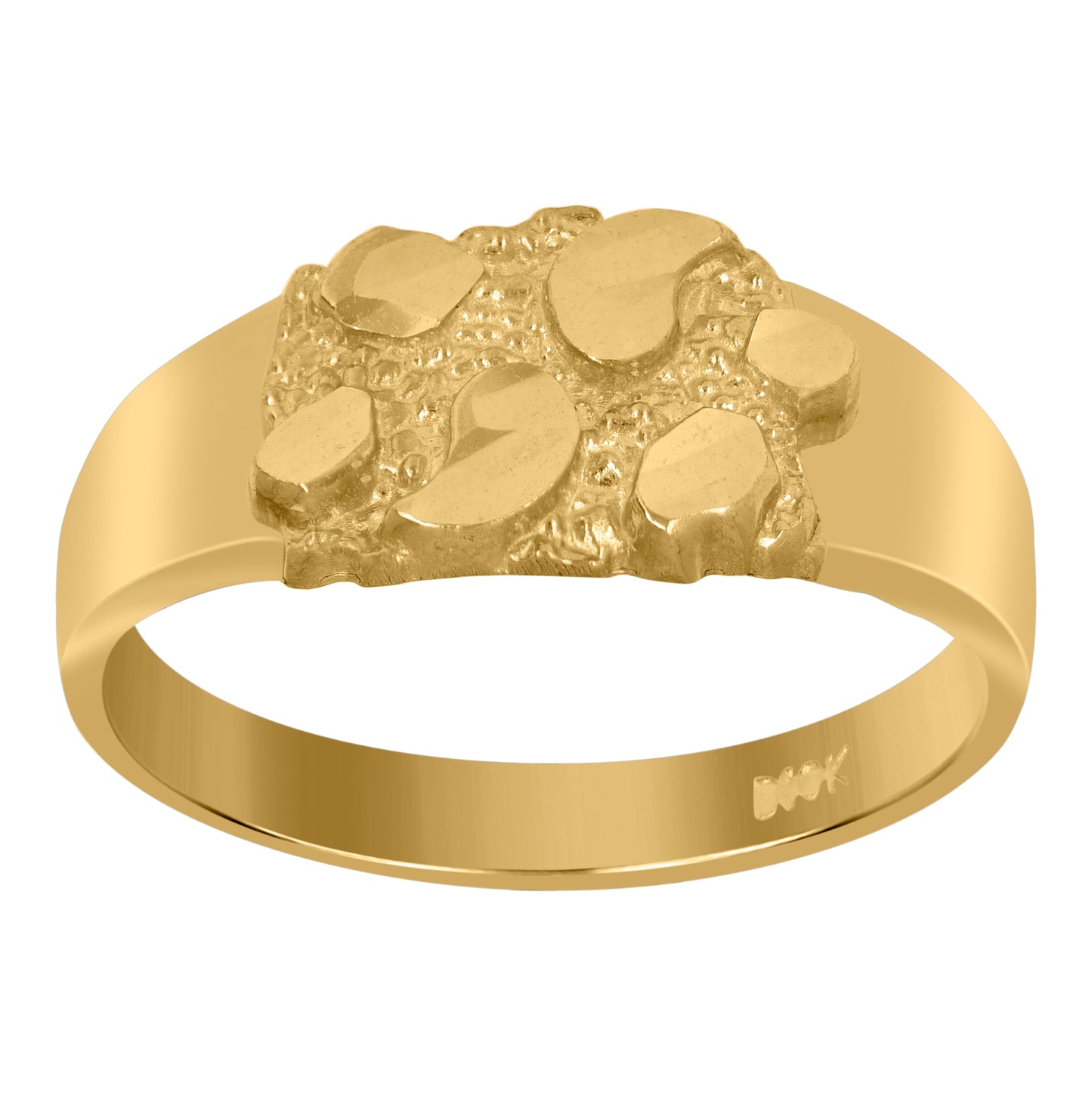 10K Yellow Gold Womens Nugget Ring Size 7