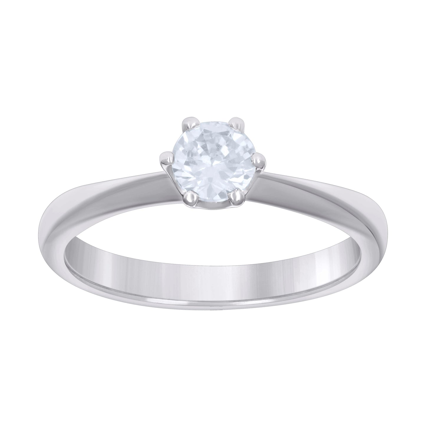 Sterling Silver Womens Round Cubic-Zirconia Solitaire Bridal Anniversary Engagement Wedding Ring S5-S9