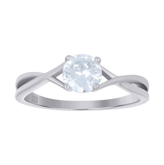 Sterling Silver Womens Cubic Zirconia Sizes 6 To 9 Round Center Stone Infinity Bridal Wedding Engagement Anniversary Band Ring