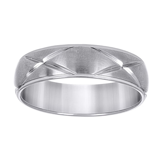 Stainless Steel Mens Laser Cut Brushed Finish Band Sizes 7 - 14 Comfort-Fit Fashion Bridal Anniversary Wedding Engagement Band Ring
