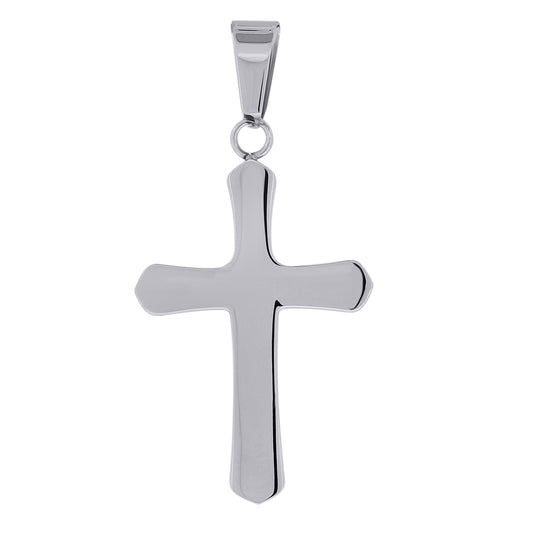 Stainless Steel Mens Polished Cross Religious Charm Pendant
