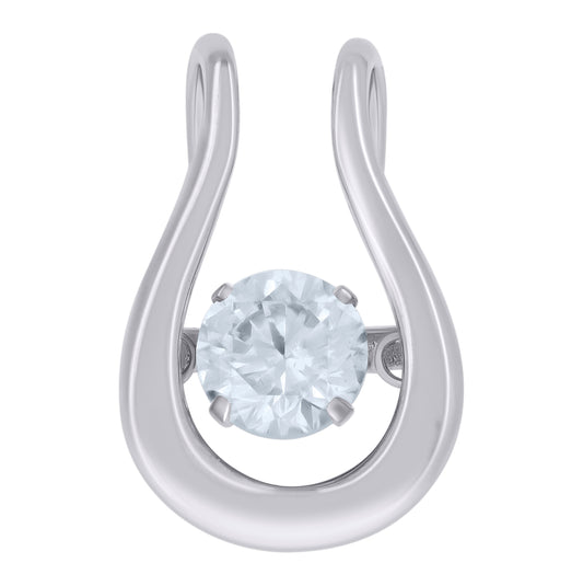 Sterling Silver Womens Cubic Zirconia Fashion Charm Pendant