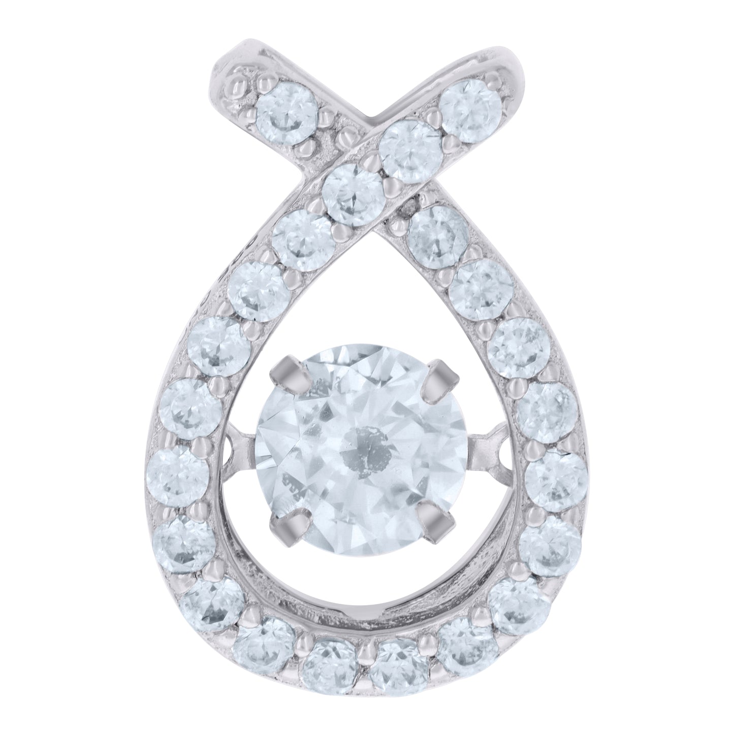 Sterling Silver Womens Cubic Zirconia Fashion Charm Pendant