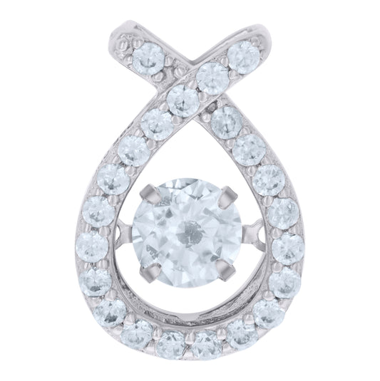 Sterling Silver Womens Cubic Zirconia Fashion Charm Pendant