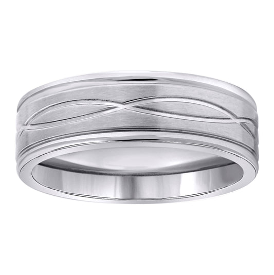 Stainless Steel Mens Infinity Center Brushed Comfort-Fit Sizes 7 - 14 Comfort-Fit Fashion Bridal Anniversary Wedding Engagement Band Ring