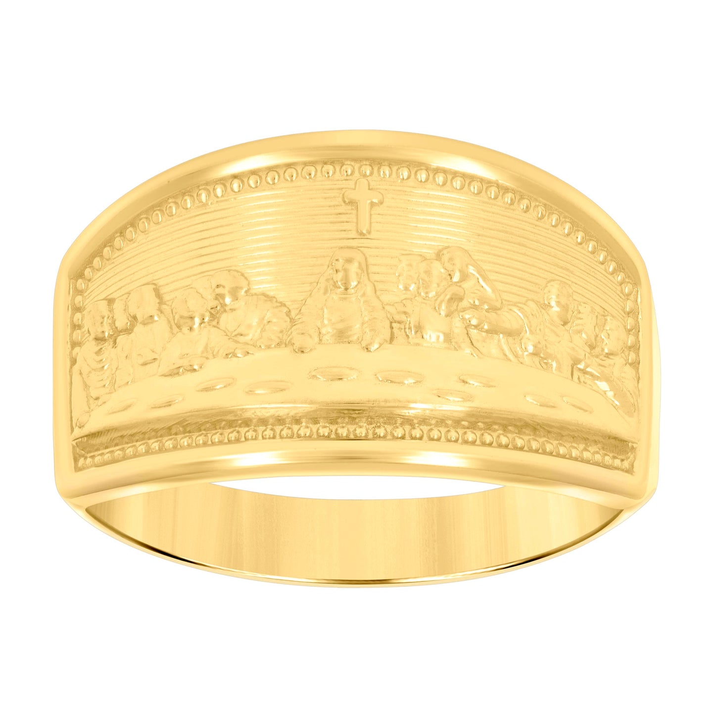 14K Gold Womens Two-Tone Last Supper Size 7 Religious Band Ring