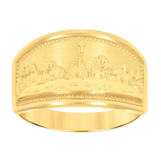 14K Gold Womens Two-Tone Last Supper Size 7 Religious Band Ring