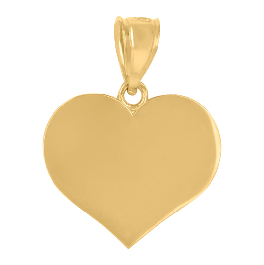 14K Yellow Gold Womens Heart Polished Pendant Charm