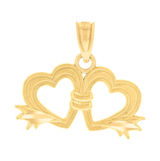 14K Yellow Gold Womens Heart Ht:14.1Mm Pendant Charm