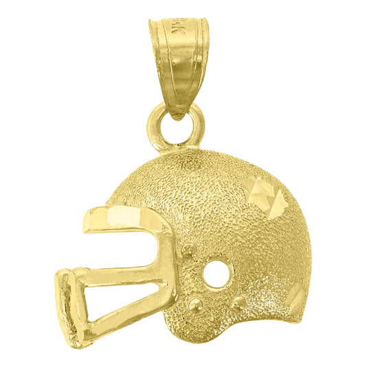 14K Yellow Gold Womens Football Helmet Sports Ht:21.1Mm Pendant Charm