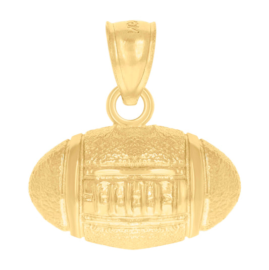 14K Yellow Gold Womens Diamond-Cut Rugby American Football Sports Pendant Charm