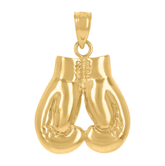 14K Yellow Gold Womens Boxing Gloves Sports Pendant Charm
