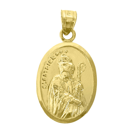 14K Yellow Gold Womens Saint Patrick Religious Pendant Charm