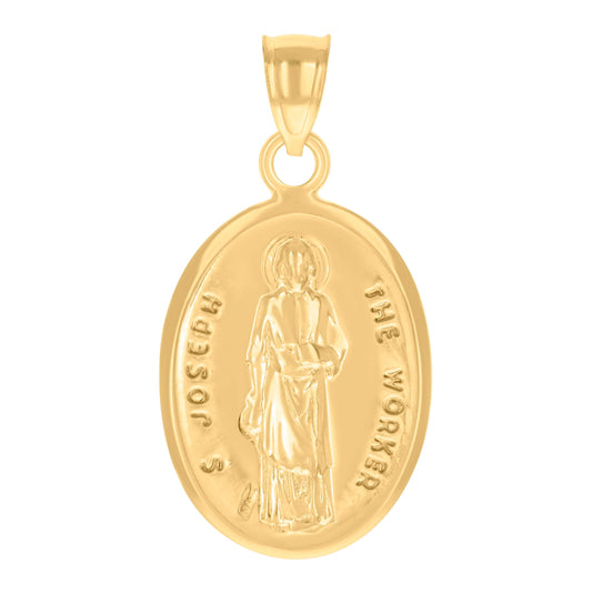 14K Yellow Gold Womens Saint Joseph The Worker Religious Ht:28.4Mm Pendant Charm