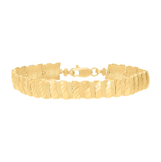 10K Two-Tone Gold Womens Mesh Link Bracelet