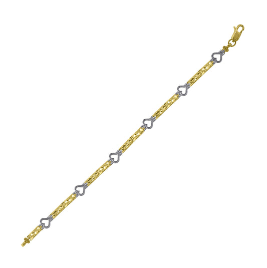 10K Two-Tone Gold Womens Nugget Bracelet