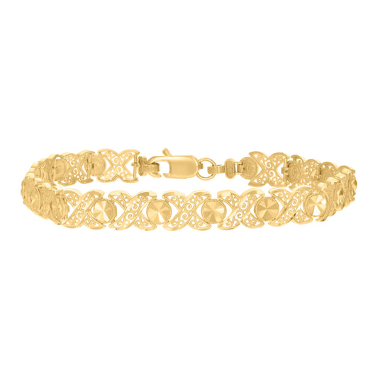 10K Yellow Gold Womens 7" Stampato Bracelet