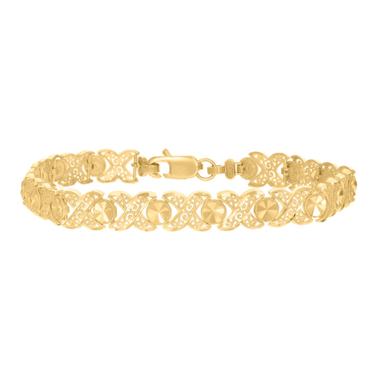 10K Yellow Gold Womens 8" Stampato Bracelet