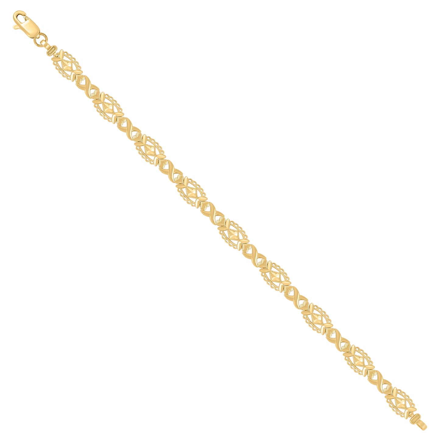 10K Yellow Gold Womens Link Fashion Bracelet