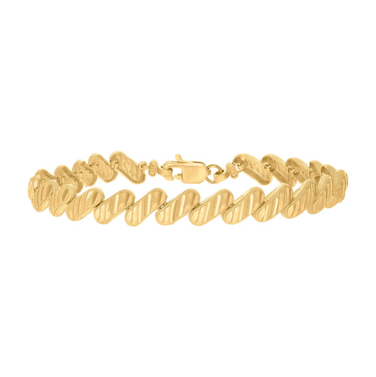 10K Yellow Gold Womens Link Bracelet