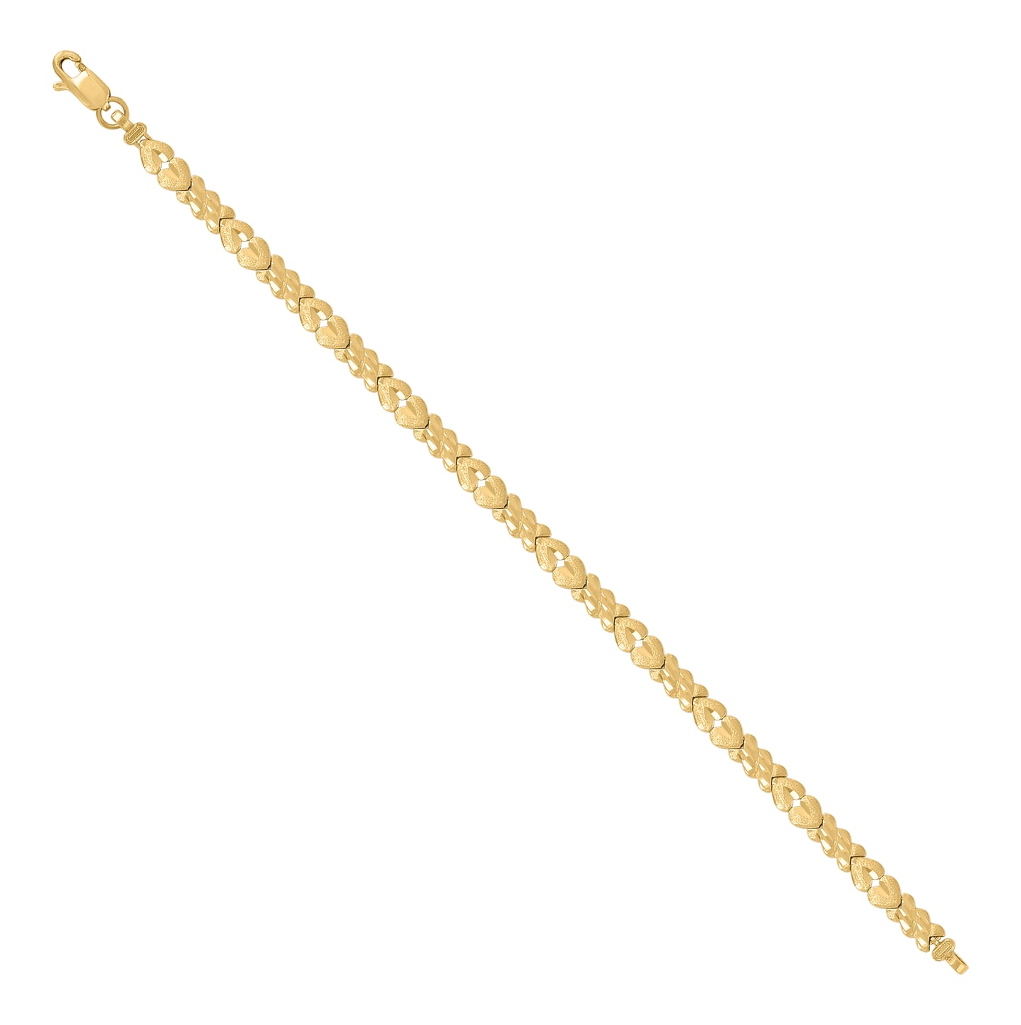 10K Yellow Gold Womens Stampato 8" Bracelet