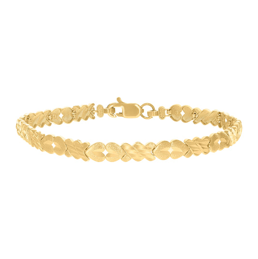 10K Yellow Gold Womens Stampato 8" Bracelet