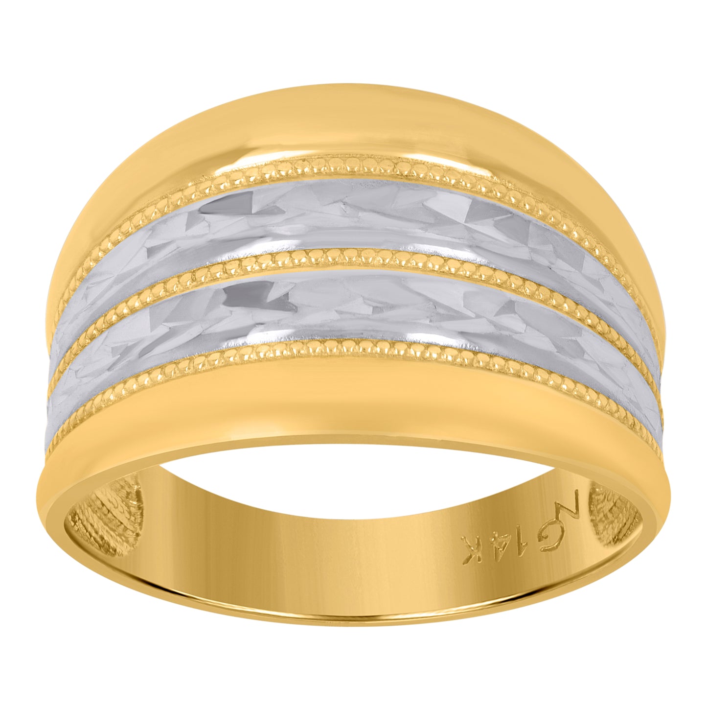 14K Two-tone Gold Womens Fashion Ring
