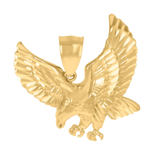 10K Yellow Gold Mens Eagle Bird Charm Pendant