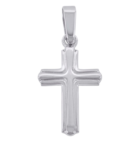 Sterling Silver Unisex Cubic-Zirconia Cross Religious Charm Pendant