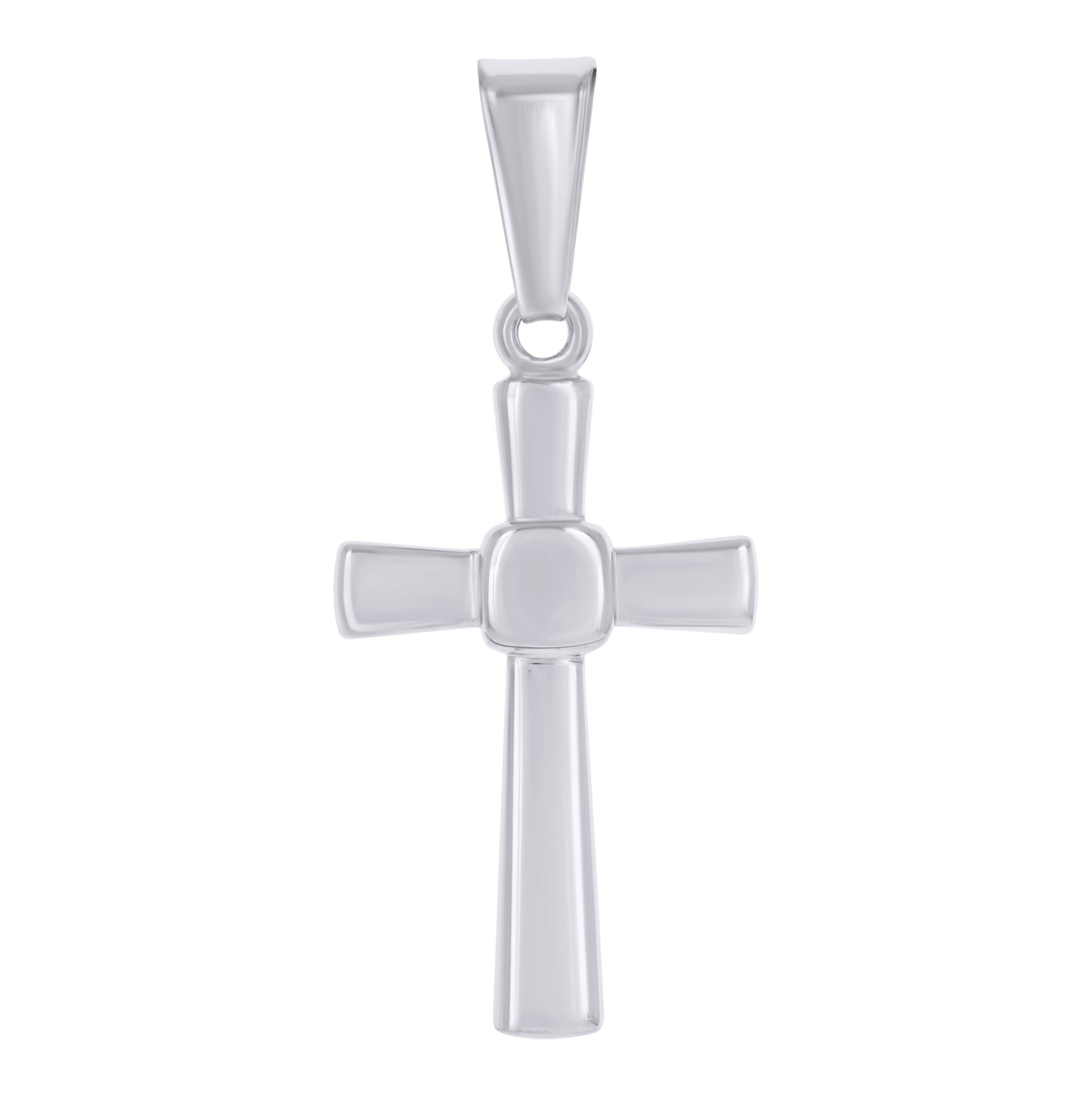 Sterling Silver Unisex Cubic-Zirconia Cross Religious Charm Pendant