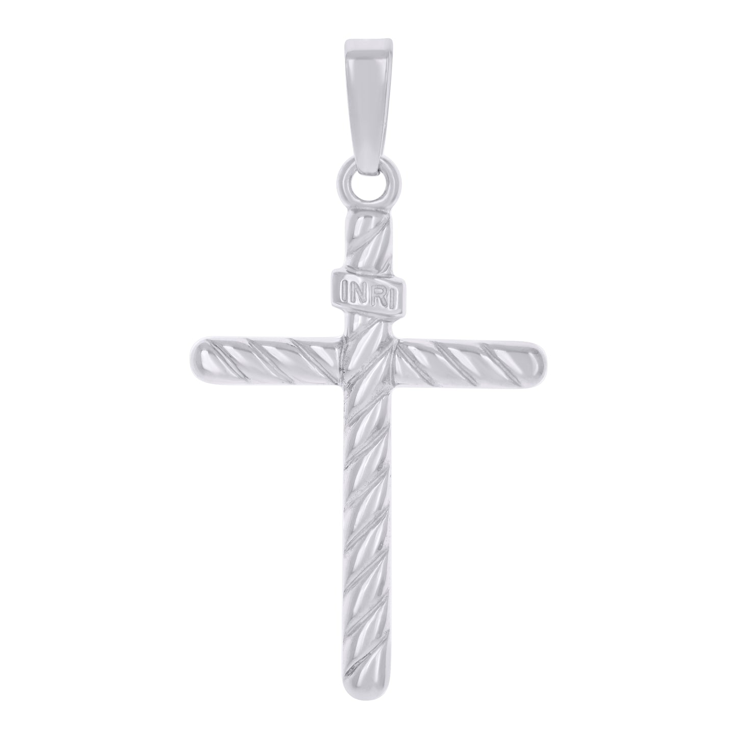 Sterling Silver Unisex Religious Inri Cross Charm Pendant