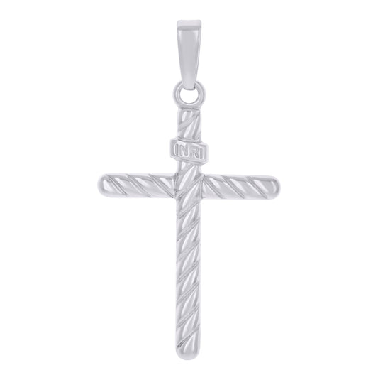 Sterling Silver Unisex Religious Inri Cross Charm Pendant