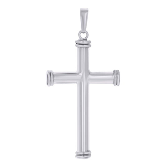 Sterling Silver Unisex Cubic-Zirconia Cross Religious Charm Pendant
